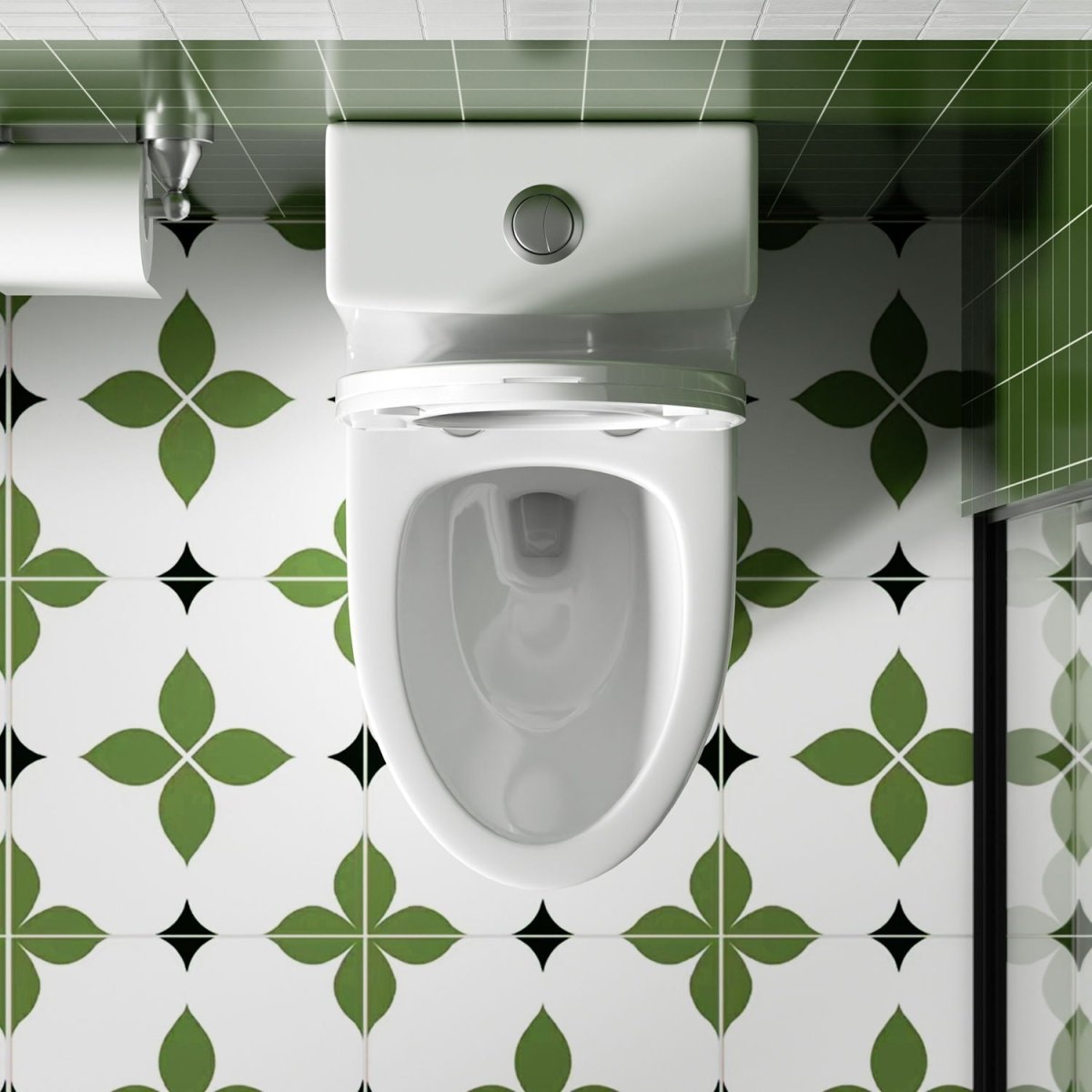 Gloss Tornado Flush 1 Piece Toilet With Soft Closing Seat, Water Saving Dual Flush - Gloss White - Toilets available at Alpine Outlets in Denver