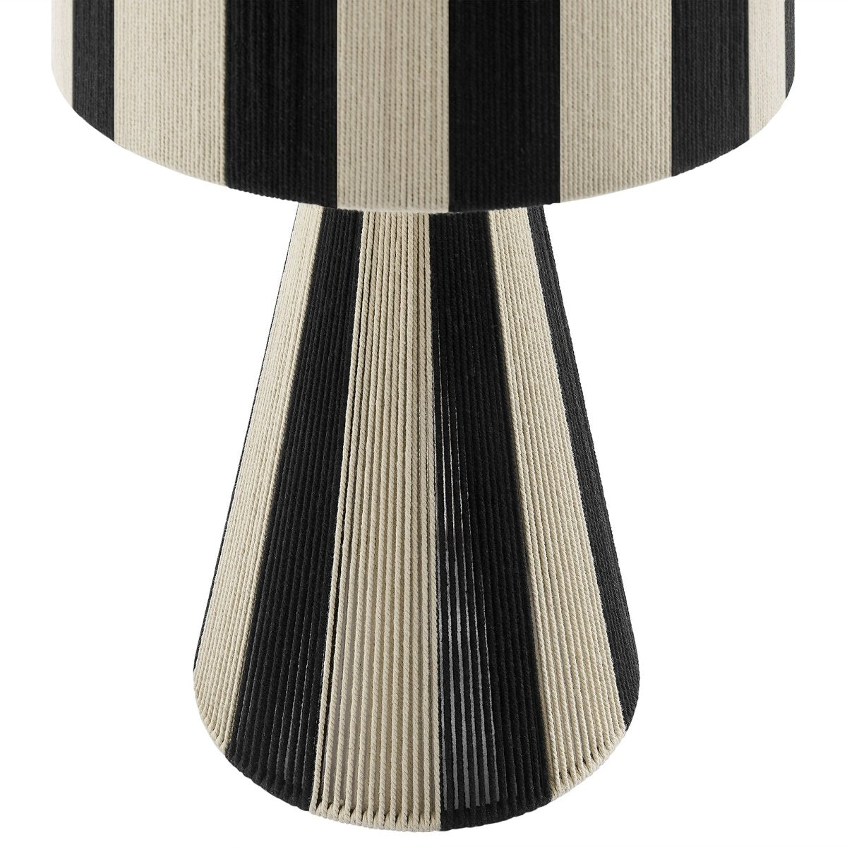 Handwoven Cotton Thread Striped Table Lamp – Black - Lighting - Alpine Outlets