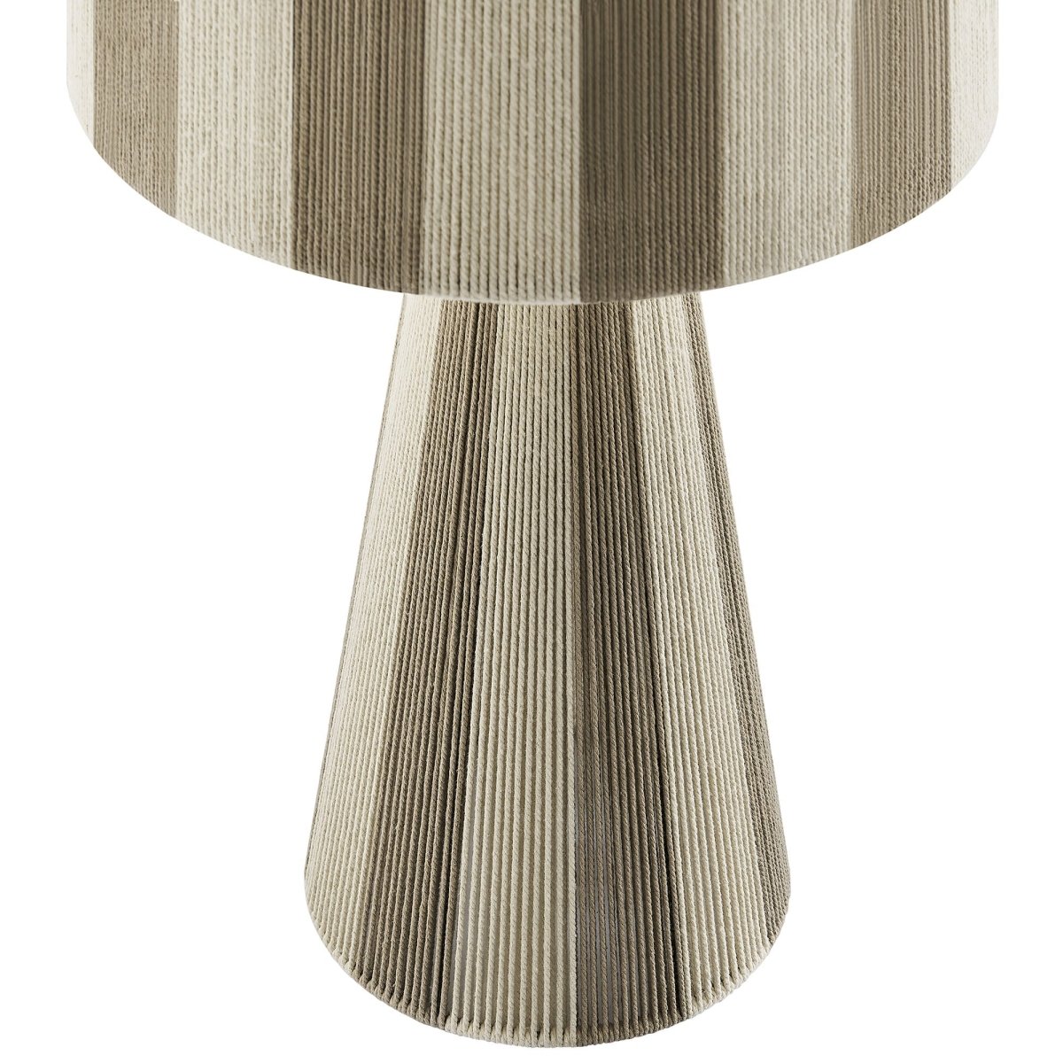 Handwoven Cotton Thread Striped Table Lamp – Cobblestone - Lighting - Alpine Outlets