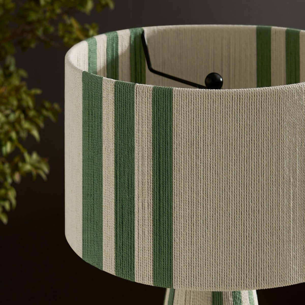 Handwoven Cotton Thread Table Lamp – Basil Green - Lighting - Alpine Outlets