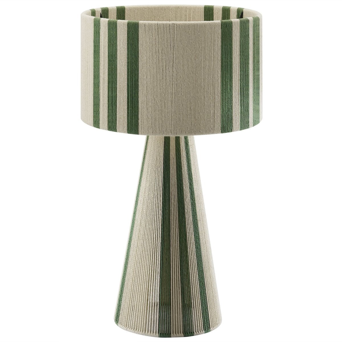 Handwoven Cotton Thread Table Lamp – Basil Green - Lighting - Alpine Outlets