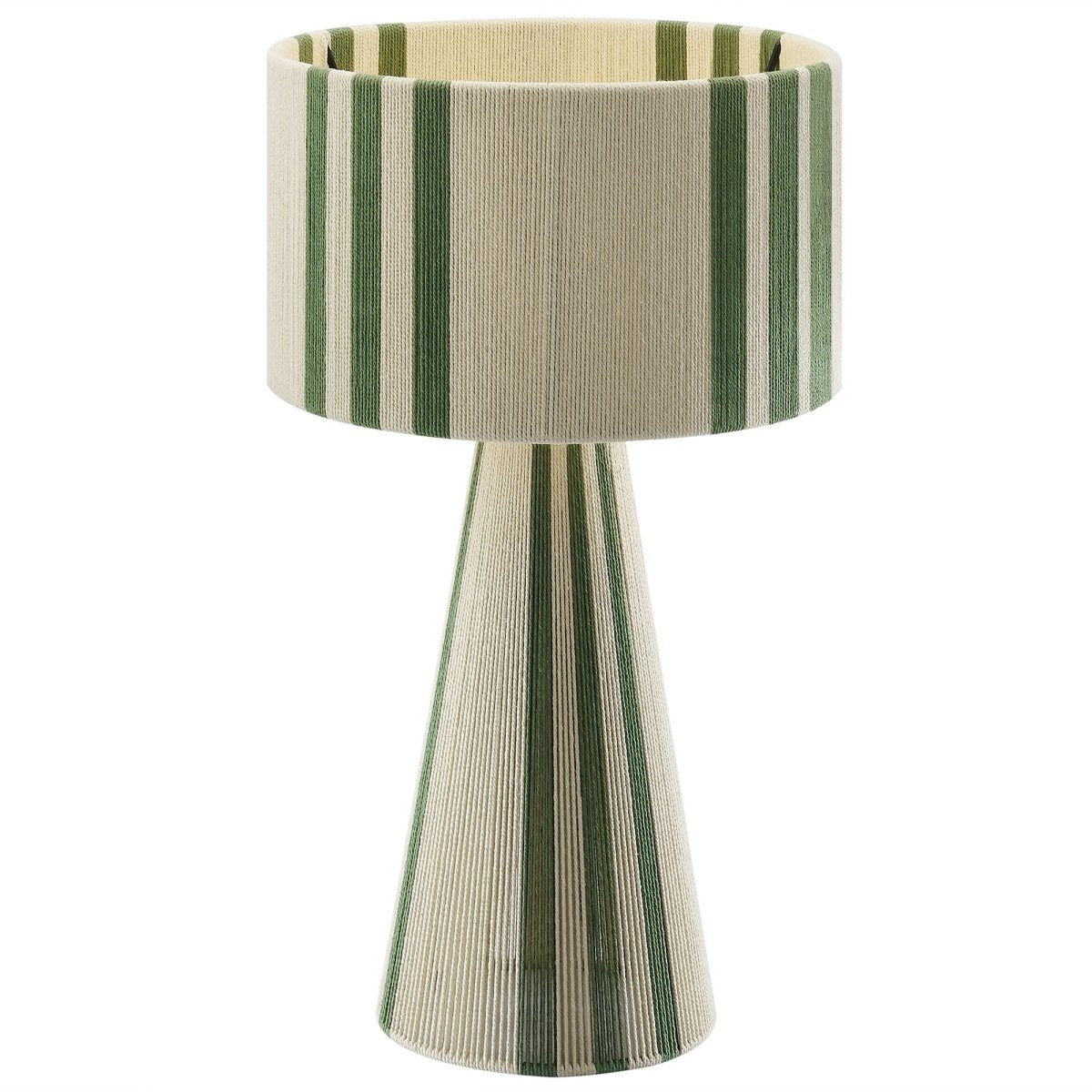Handwoven Cotton Thread Table Lamp – Basil Green - Lighting - Alpine Outlets