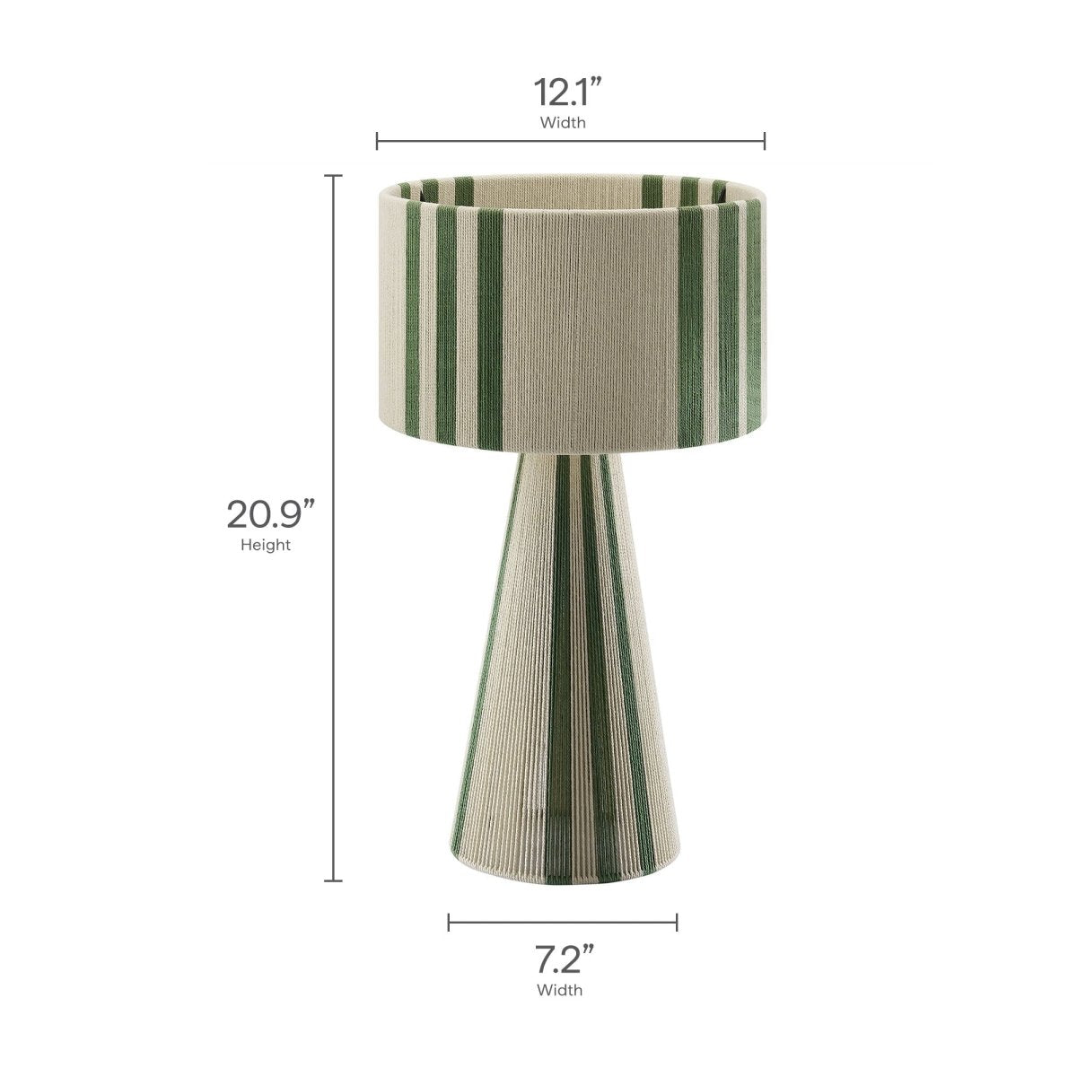 Handwoven Cotton Thread Table Lamp – Basil Green - Lighting - Alpine Outlets