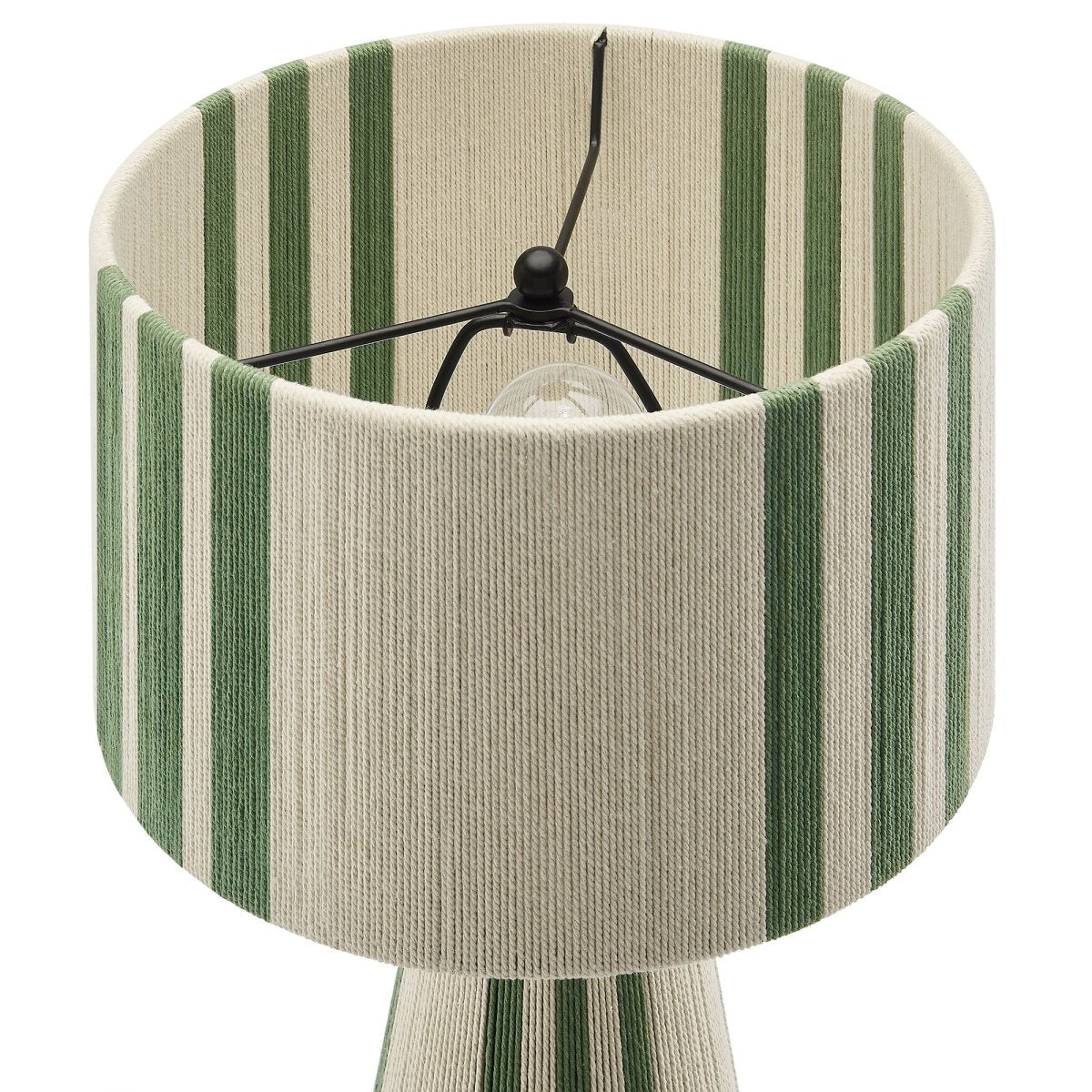 Handwoven Cotton Thread Table Lamp – Basil Green - Lighting - Alpine Outlets