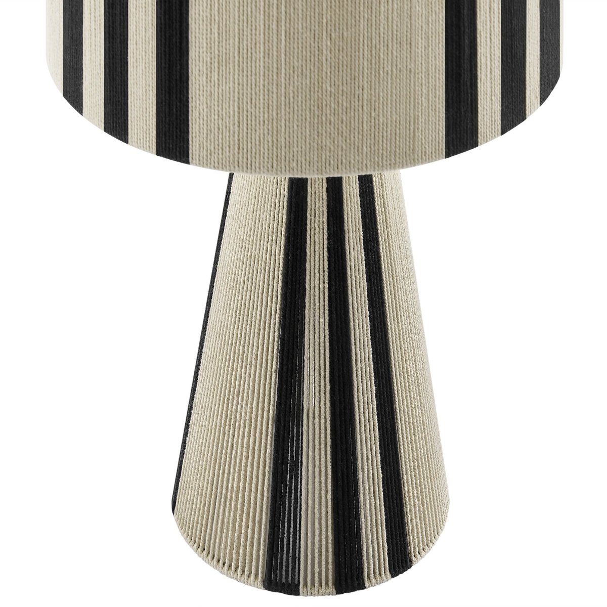 Handwoven Cotton Thread Table Lamp – Black - Lighting - Alpine Outlets