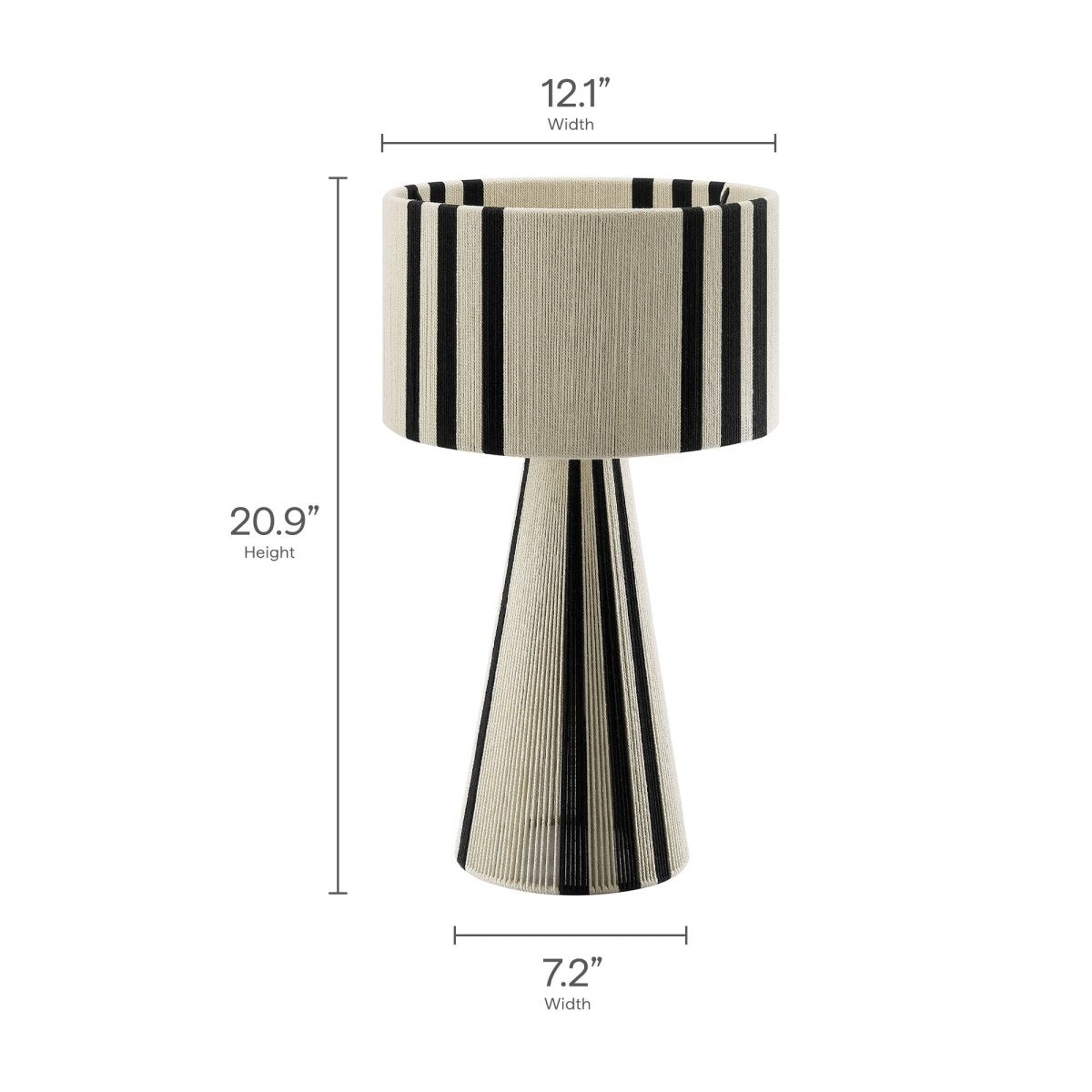 Handwoven Cotton Thread Table Lamp – Black - Lighting - Alpine Outlets