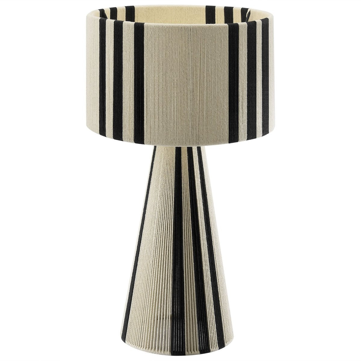 Handwoven Cotton Thread Table Lamp – Black - Lighting - Alpine Outlets