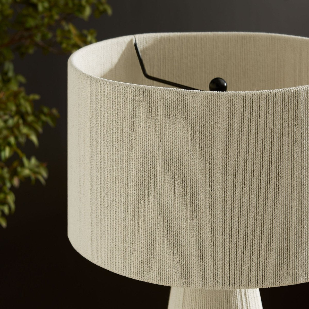 Handwoven Cotton Thread Table Lamp – Natural - Lighting - Alpine Outlets