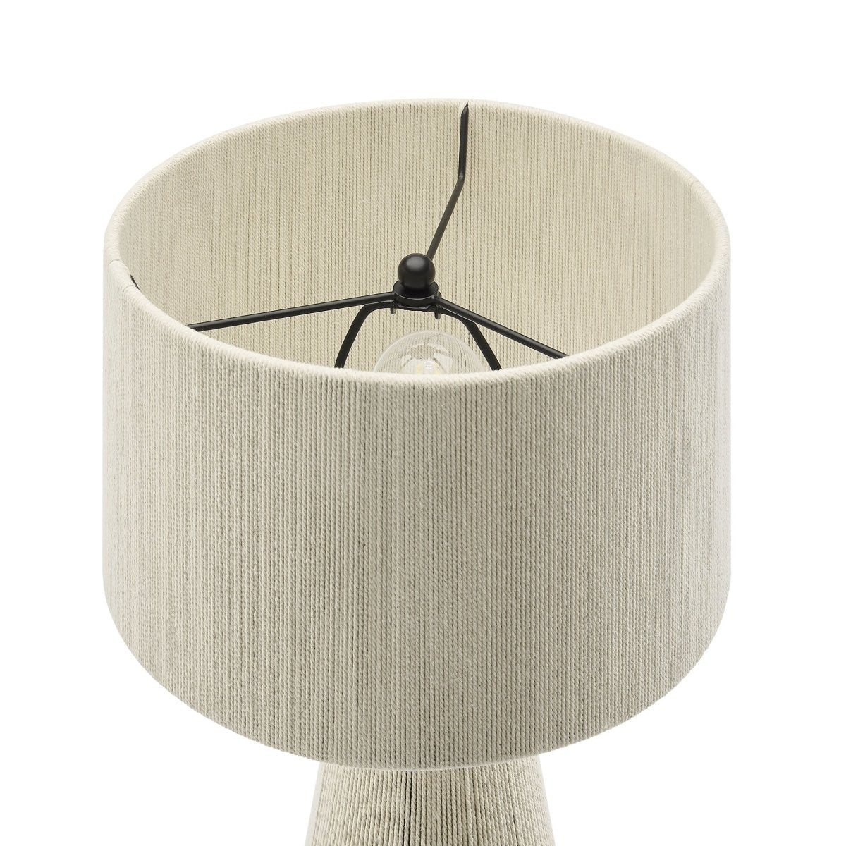 Handwoven Cotton Thread Table Lamp – Natural - Lighting - Alpine Outlets