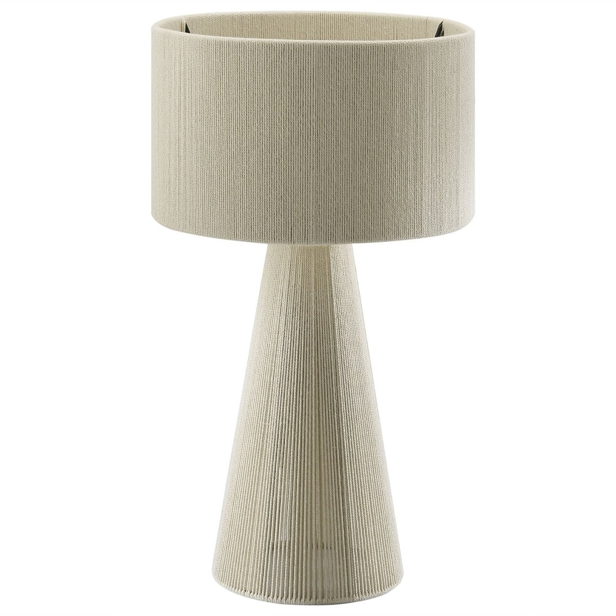 Handwoven Cotton Thread Table Lamp – Natural - Lighting - Alpine Outlets