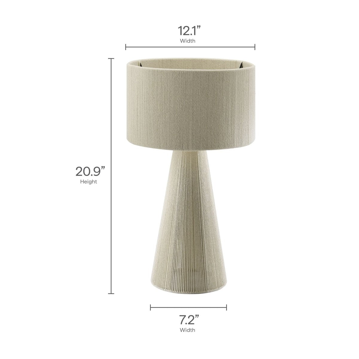 Handwoven Cotton Thread Table Lamp – Natural - Lighting - Alpine Outlets