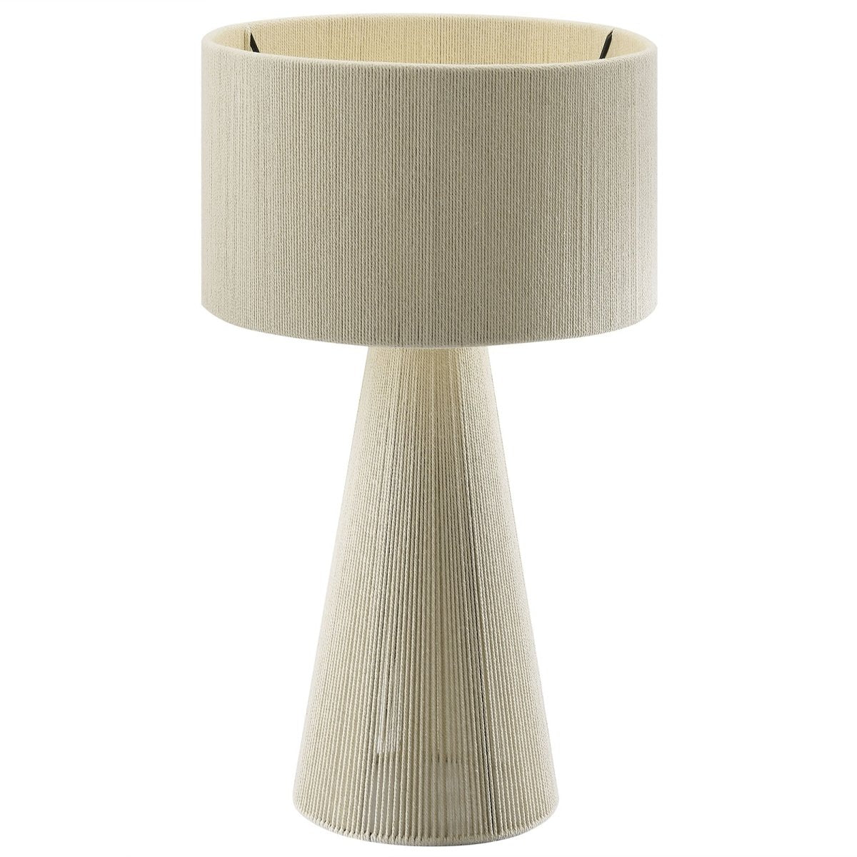 Handwoven Cotton Thread Table Lamp – Natural - Lighting - Alpine Outlets