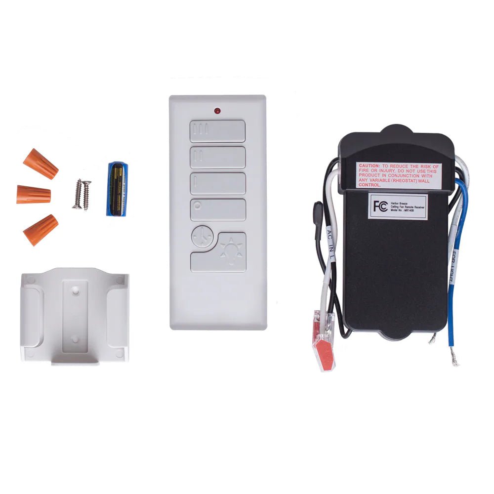 Harbor Breeze Universal 4.72-in 3-Speed 3-Setting White Plastic Indoor/Outdoor Angle Mount Capable Handheld Ceiling Fan Remote with Receiver Included - Smart Home Devices - Alpine Outlets