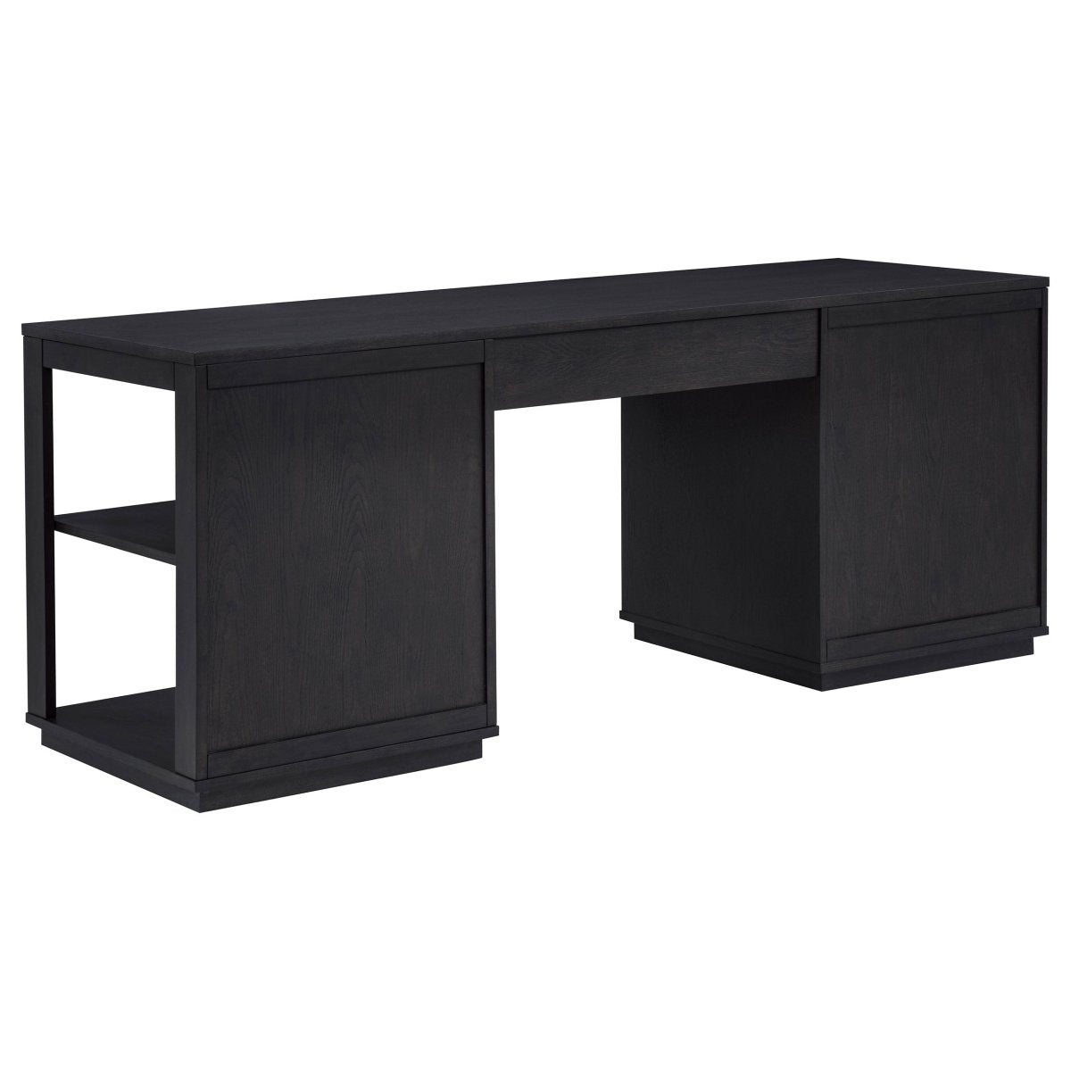 Harkes 75" 3-Drawer Computer Desk with Adjustable Shelf, Coffee Bean - Desks available at Alpine Outlets in Denver