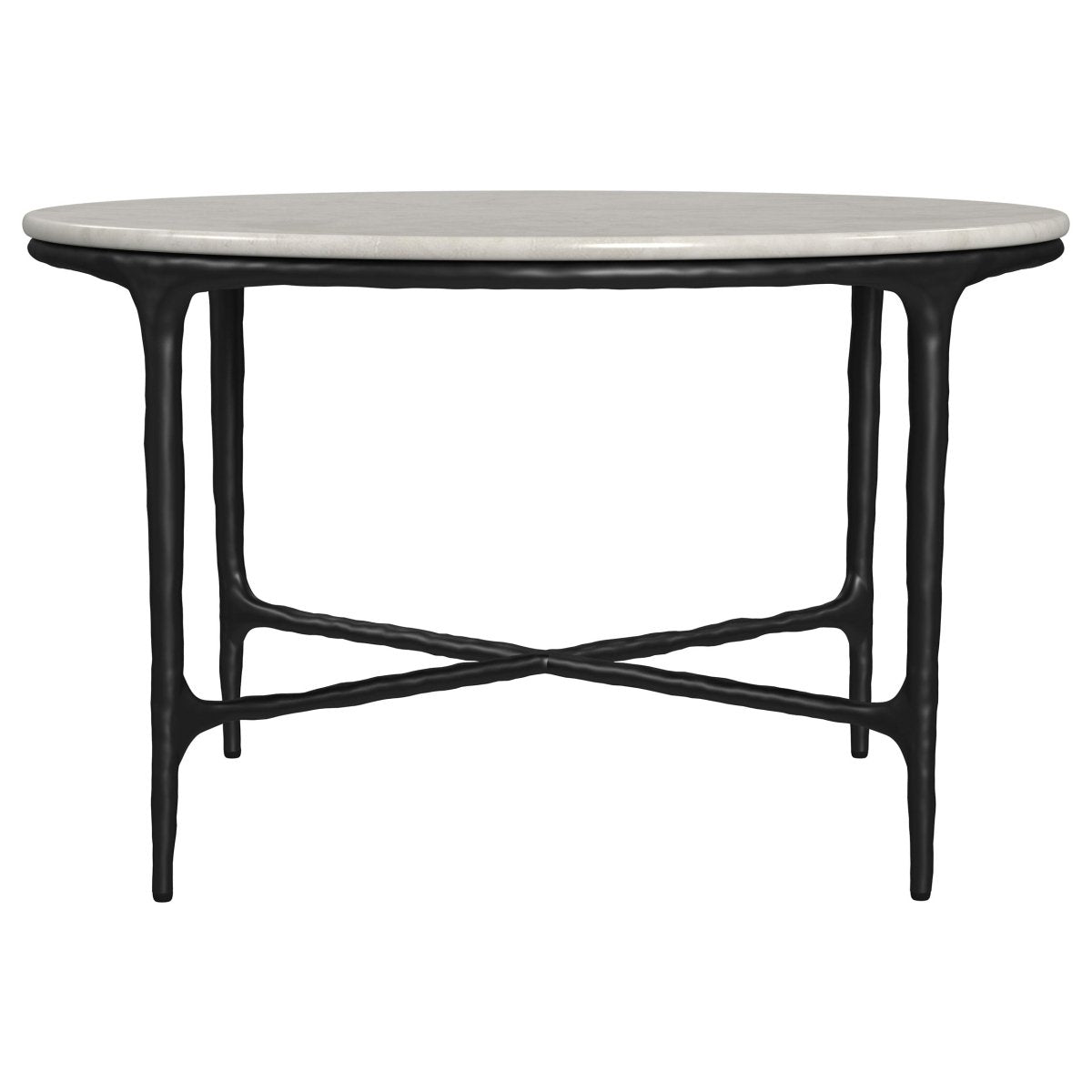 Hermas Round Marble Top Metal Coffee Table - Coffee Tables available at Alpine Outlets in Denver