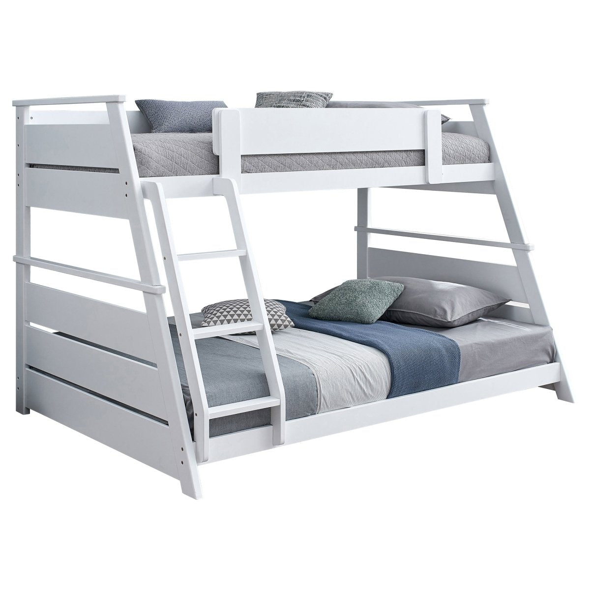 Holden Twin Over Full Bunk Bed in White Wood Veneer - Bunk & Loft Beds available at Alpine Outlets in Denver