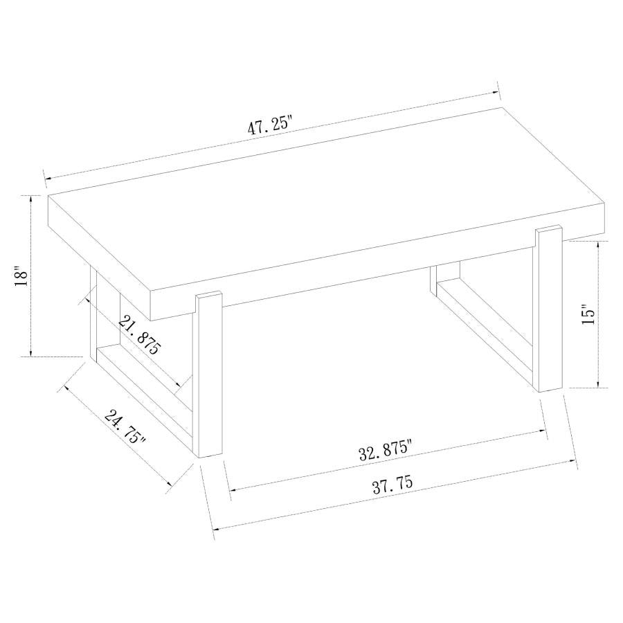 Pala White High-Gloss Rectangular Coffee Table