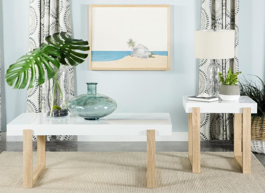 Pala White High-Gloss Rectangular Coffee Table