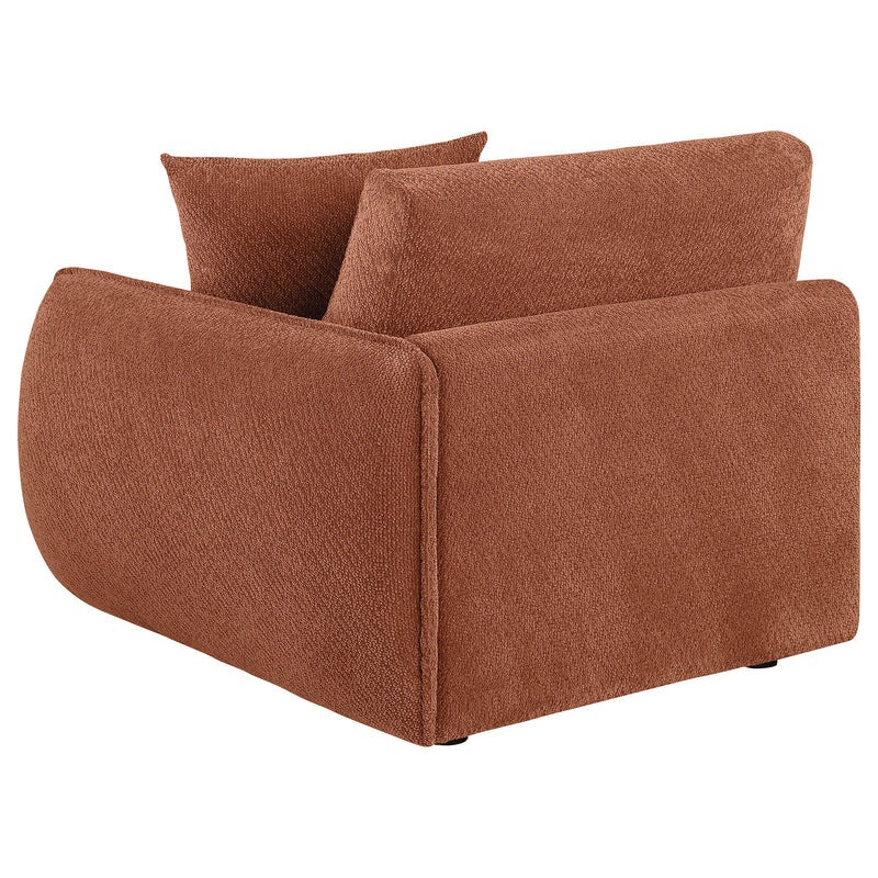 Elysia Chenille RAF Modular Chair Coral Track Arm