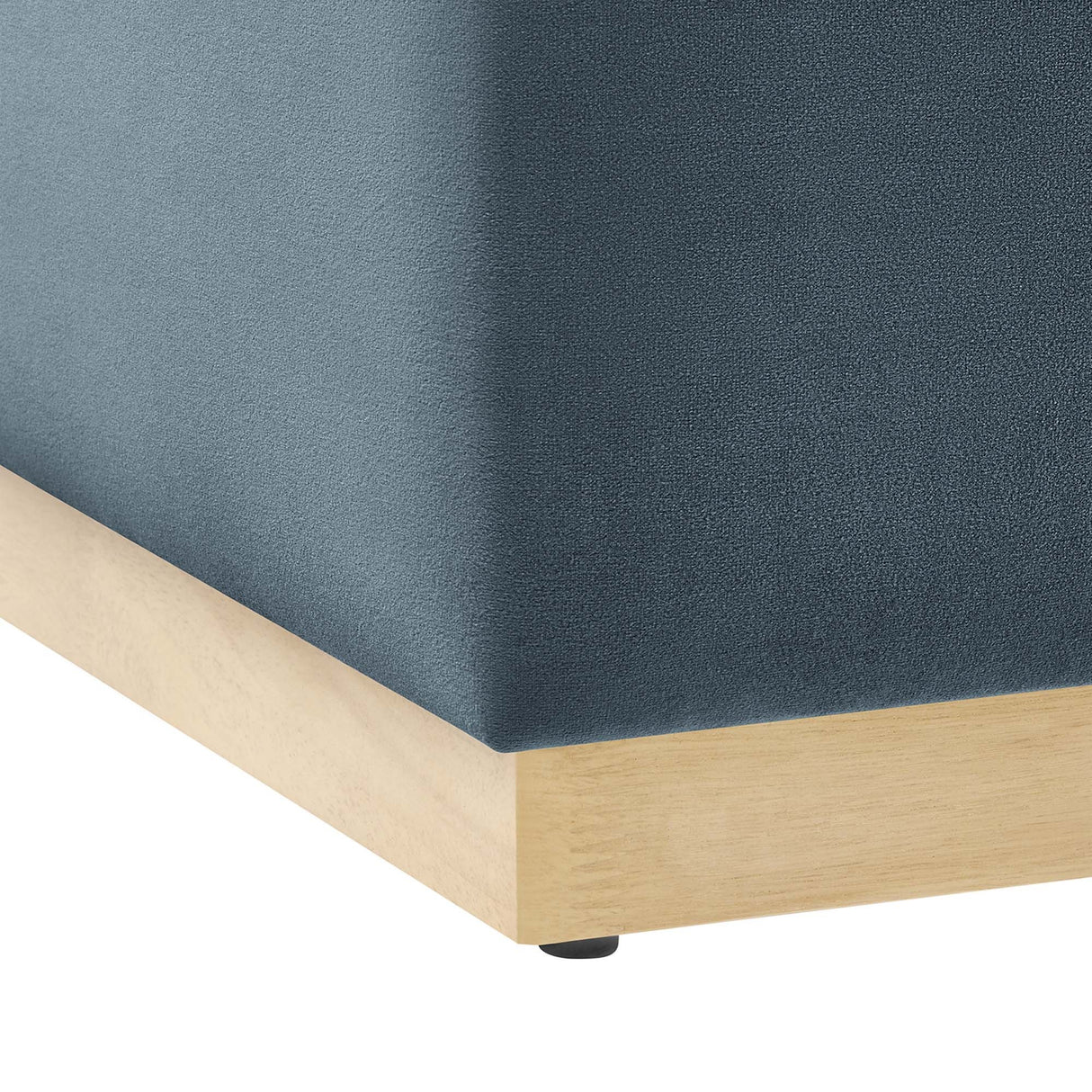 Square Velvet Upholstered Ottoman – Plinth Base 28 Inch