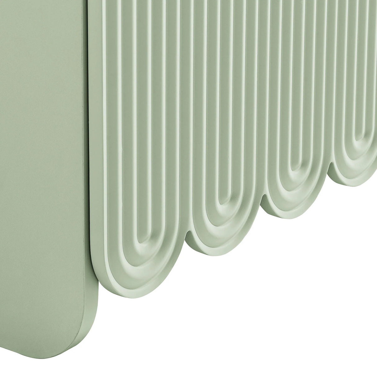Fluted Scalloped Sideboard Storage Cabinet – Wood Finish 56 Inch
