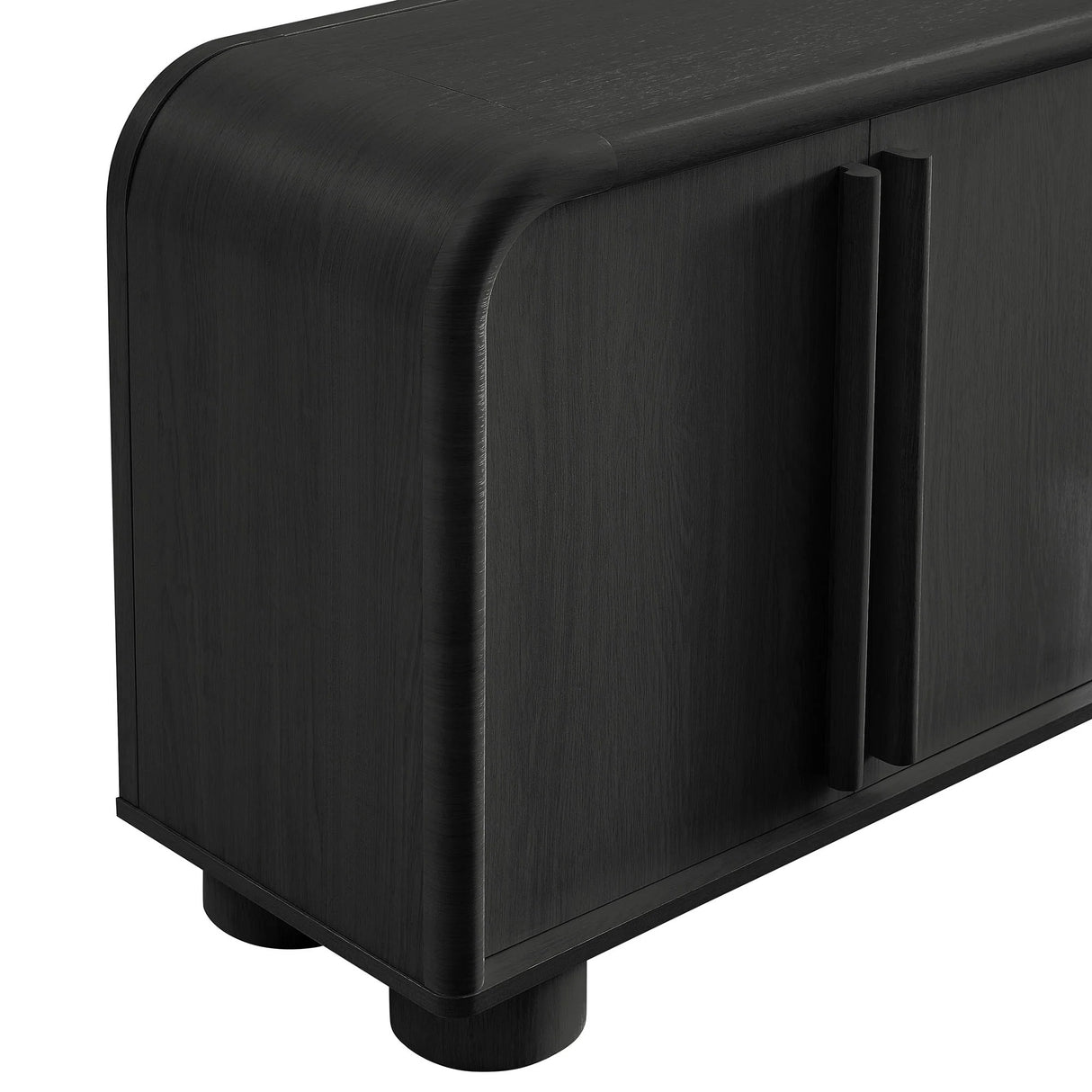 Modern Curved 4-Door Sideboard Cabinet – 63 Inch