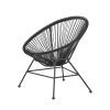 Linon Anson White/Black Rope/Steel Outdoor Single Chair