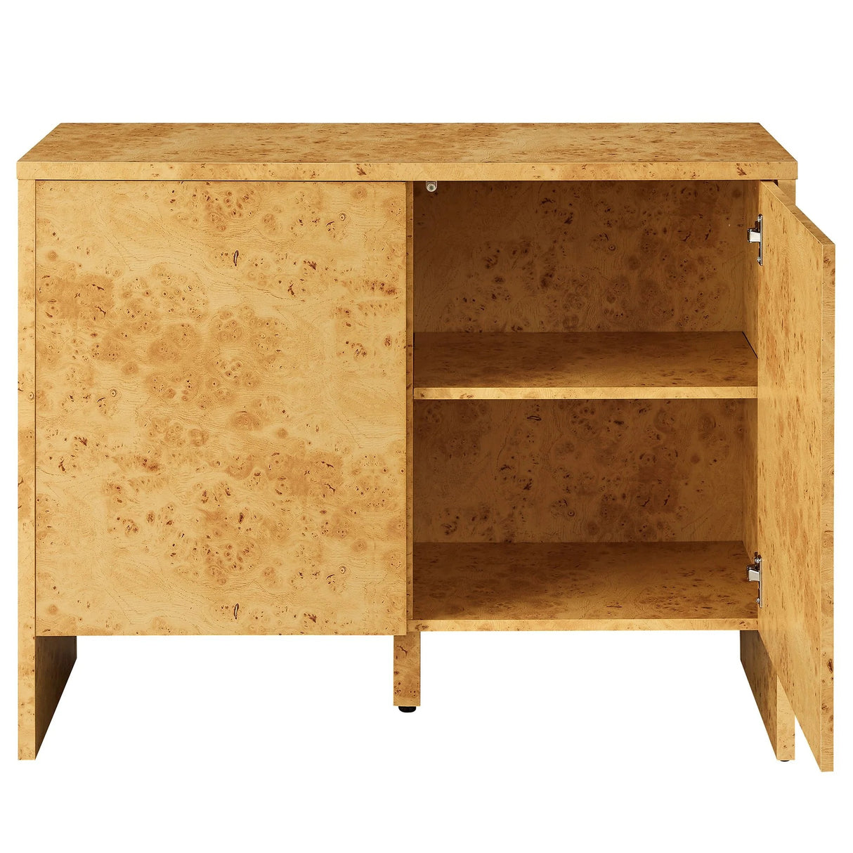 Modern Burl Wood 2-Door Sideboard – Natural 40 Inch