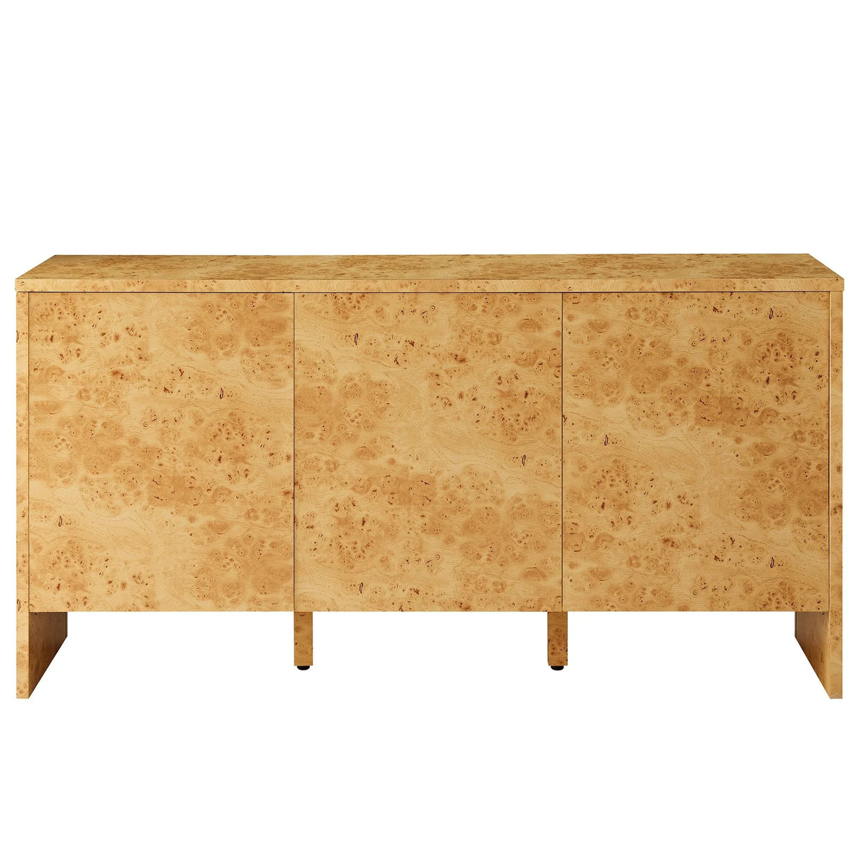 Modern Burl Wood 3-Door Sideboard β Natural 60 Inch