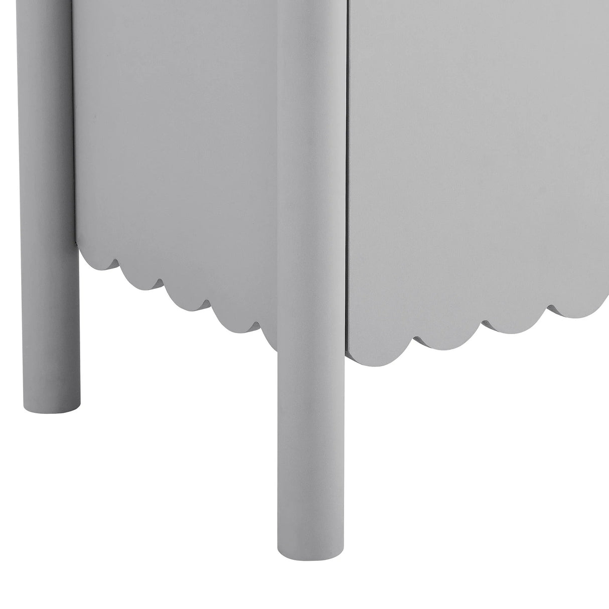 Modern Scalloped 4-Door Storage Sideboard – White 66 Inch