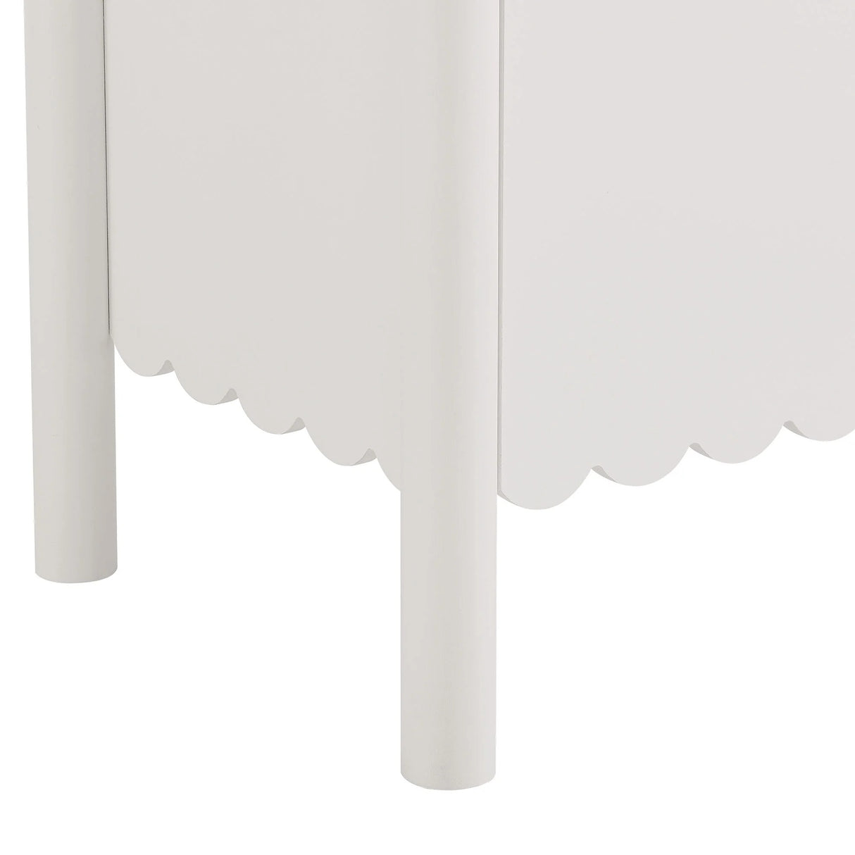 Modern Scalloped 4-Door Storage Sideboard – White 66 Inch