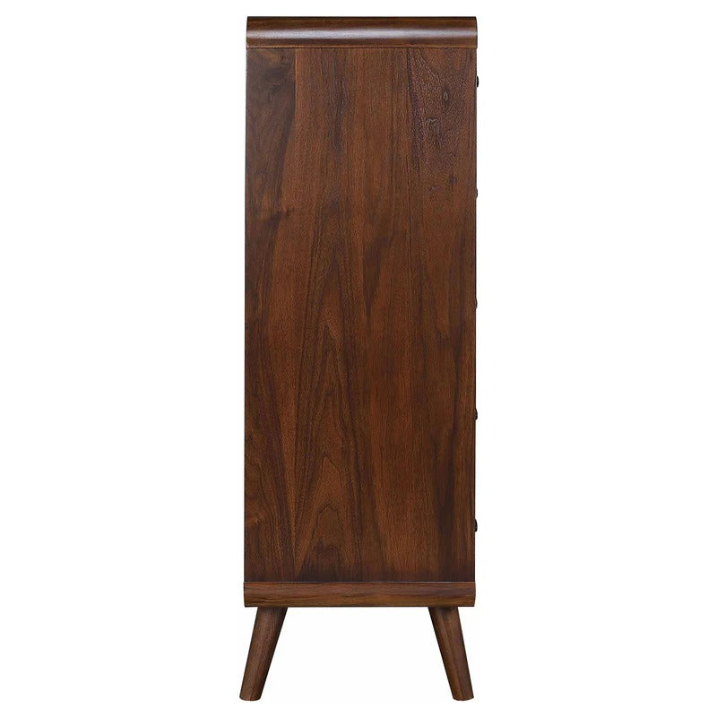 Robyn Dark Walnut 5-Drawer Mid-Century Chest