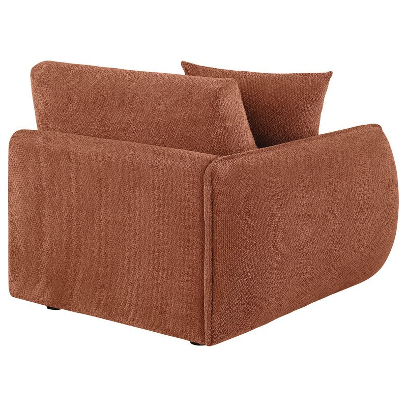 Elysia Chenille LAF Modular Chair Coral Track Arm