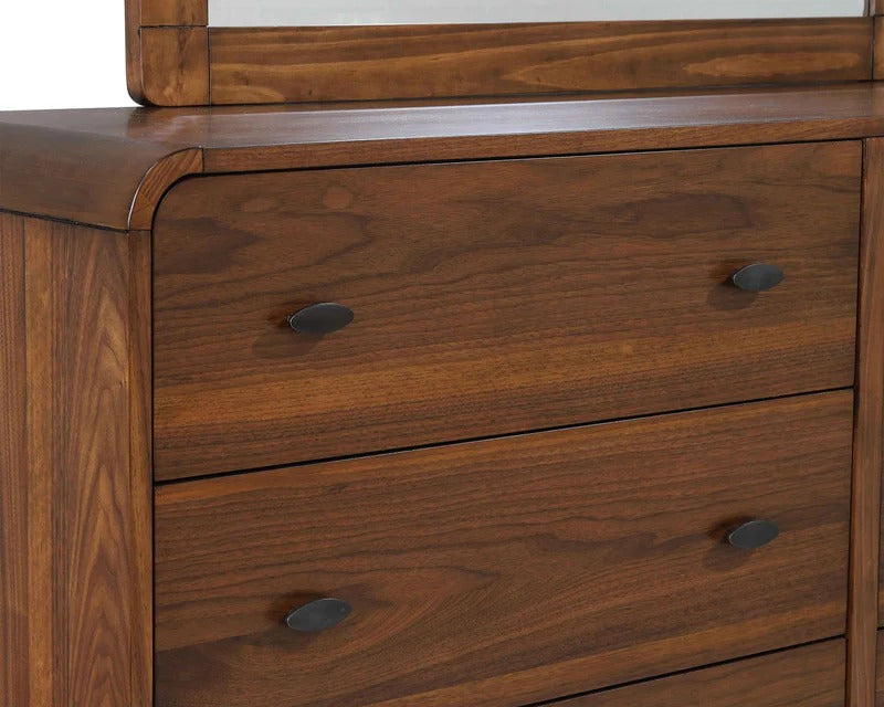 Robyn Dark Walnut 6-Drawer Mid-Century Modern Dresser