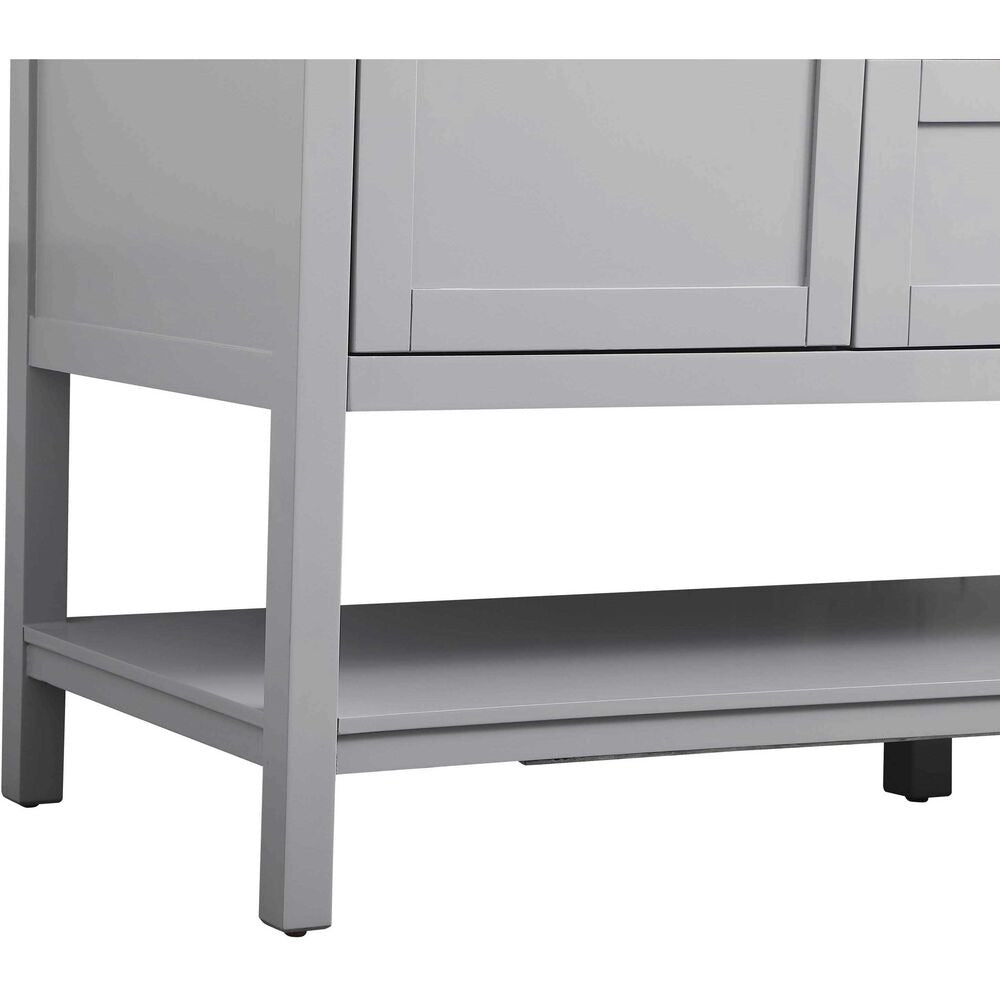 Heath 54 Inch Grey Double Sink Vanity with Marble Top