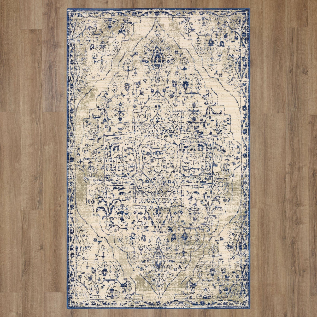 Karastan Tempest Slaney Cobalt Area Rug 5' X 8'