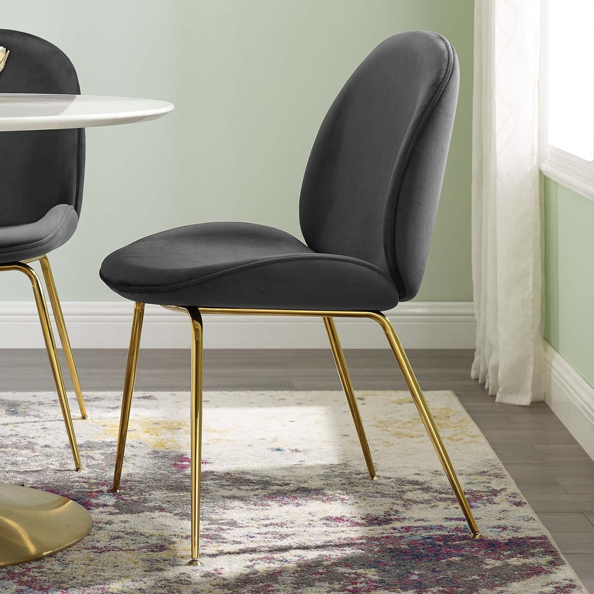 Vintage Glamour Performance Velvet Dining Side Chair