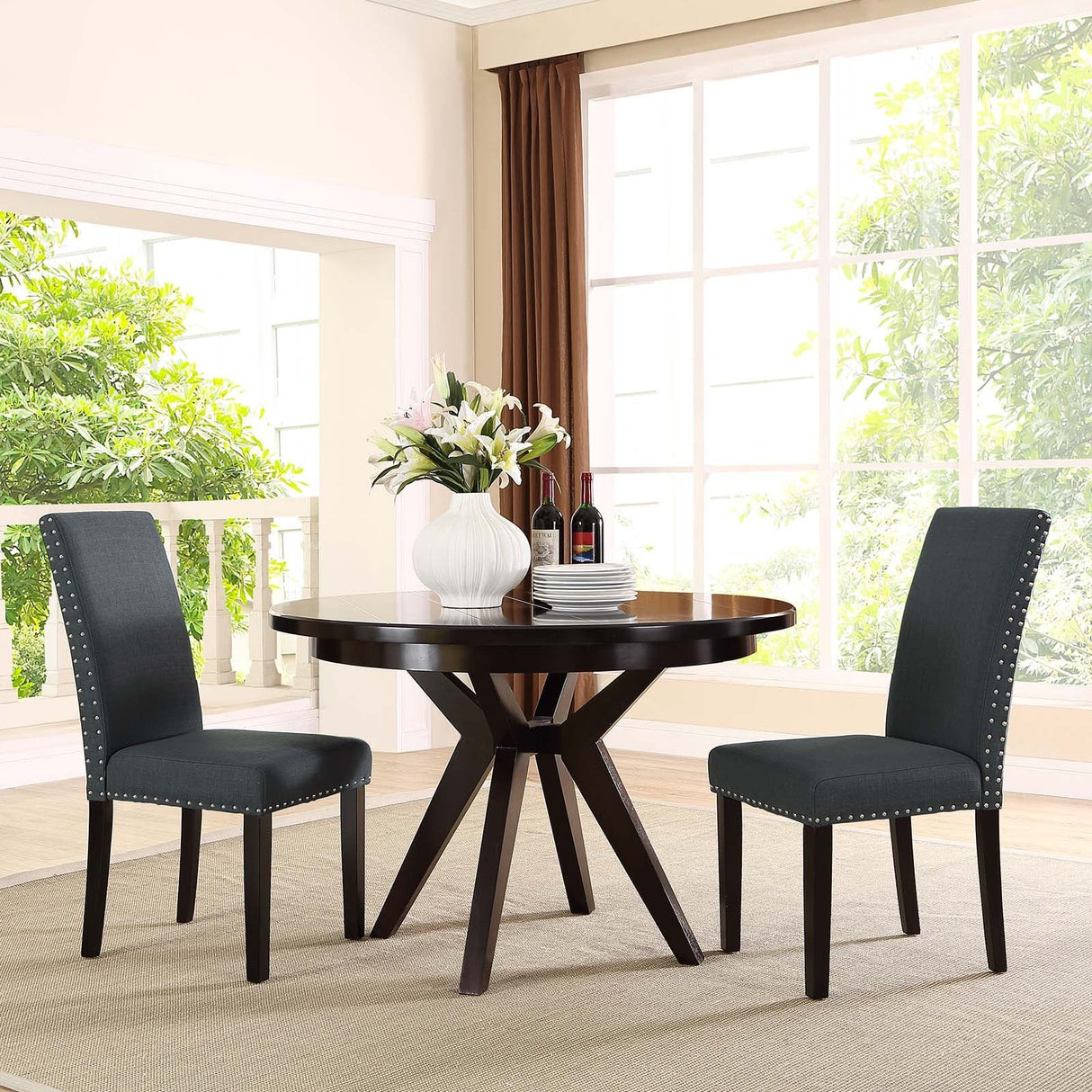Modern Vinyl Upholstered Dining Side Chairs Set of 2