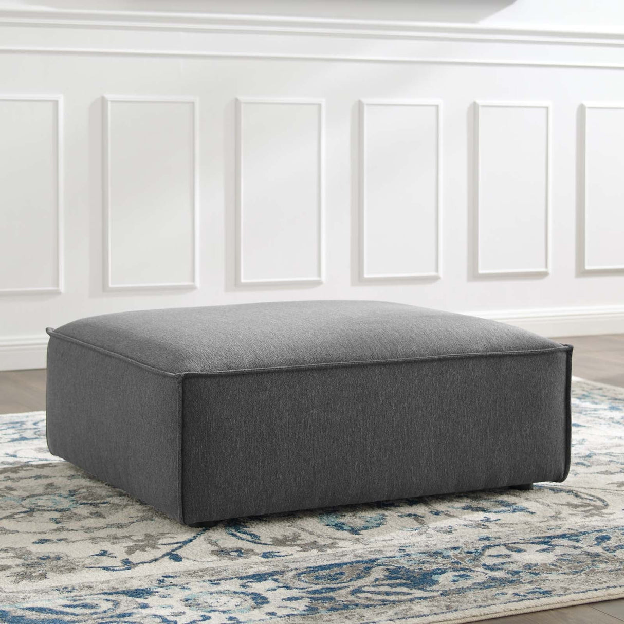 Modern Upholstered Fabric Sectional Ottoman – 42 Inch
