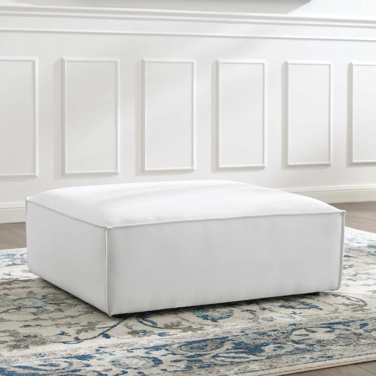 Modern Upholstered Fabric Sectional Ottoman – 42 Inch