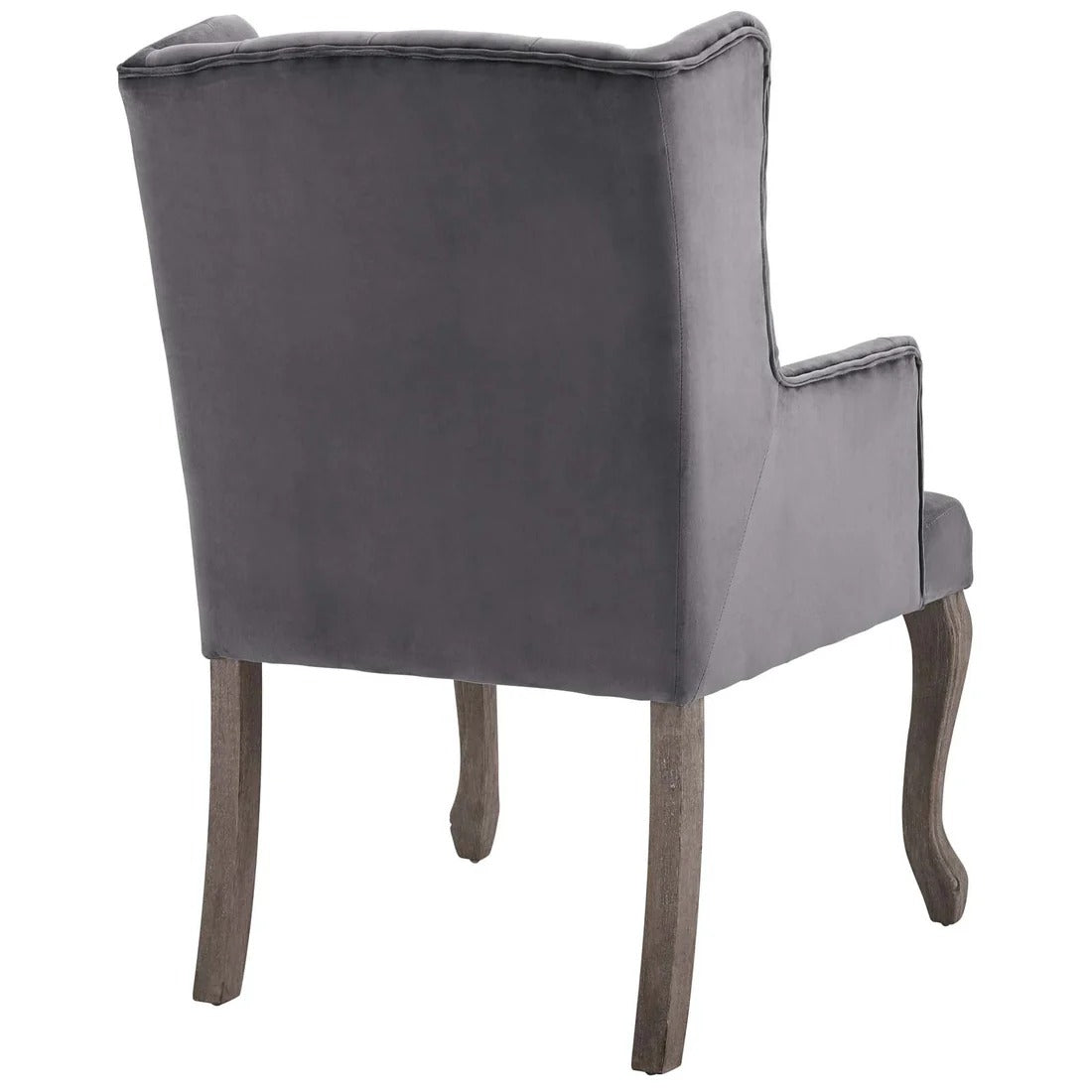 French Vintage Button Tufted Performance Velvet Dining Armchair