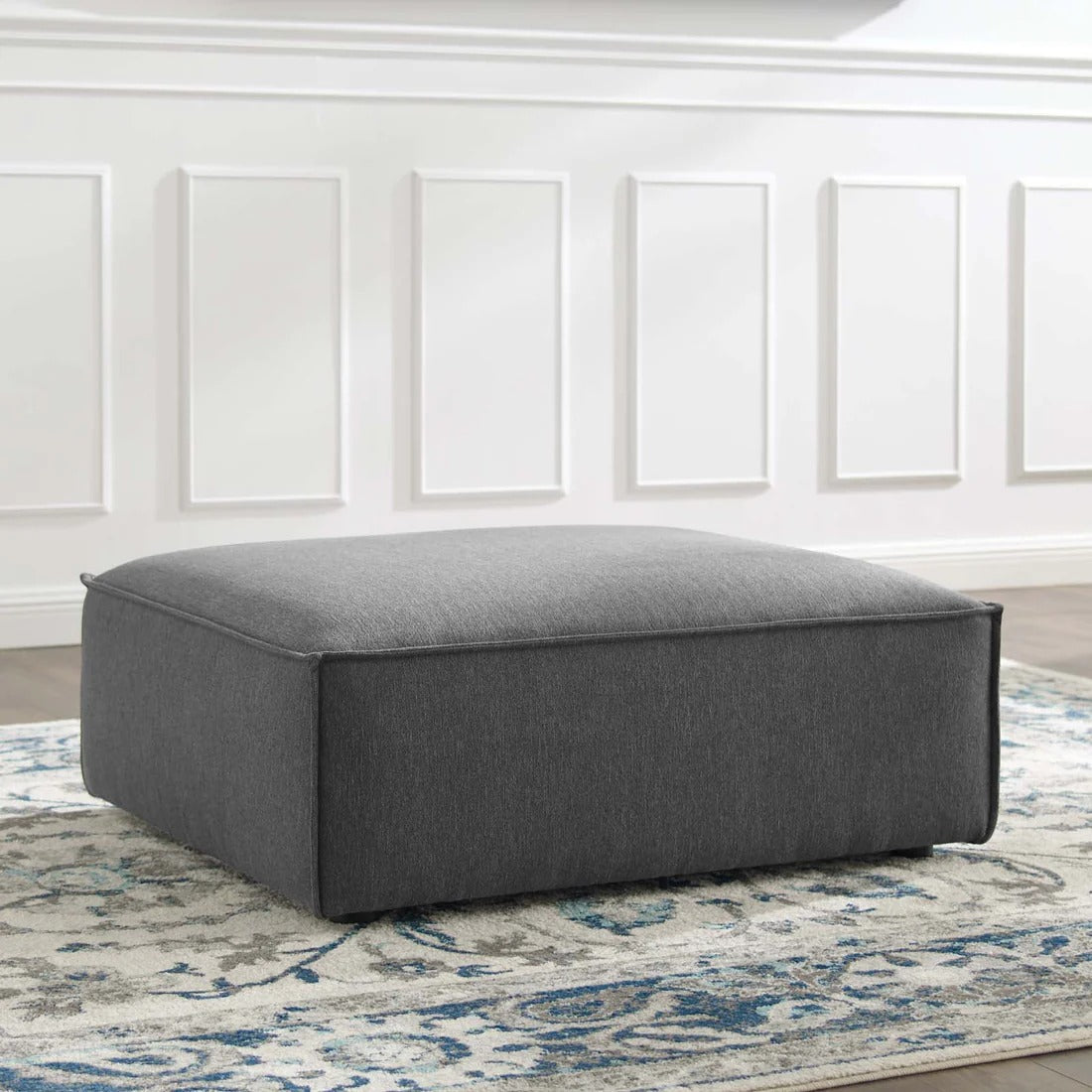 Modern Upholstered Fabric Sectional Ottoman – 42 Inch