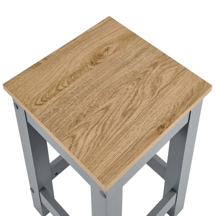 Modern Oak Gray 3-Piece Kitchen Island and Stool Set – 47 Inch