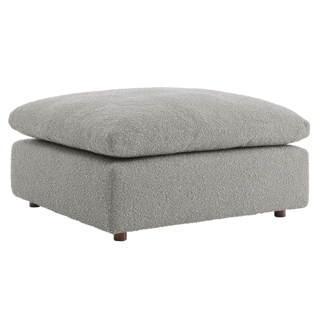 Contemporary Overstuffed Boucle Upholstered Ottoman β 40 Inch