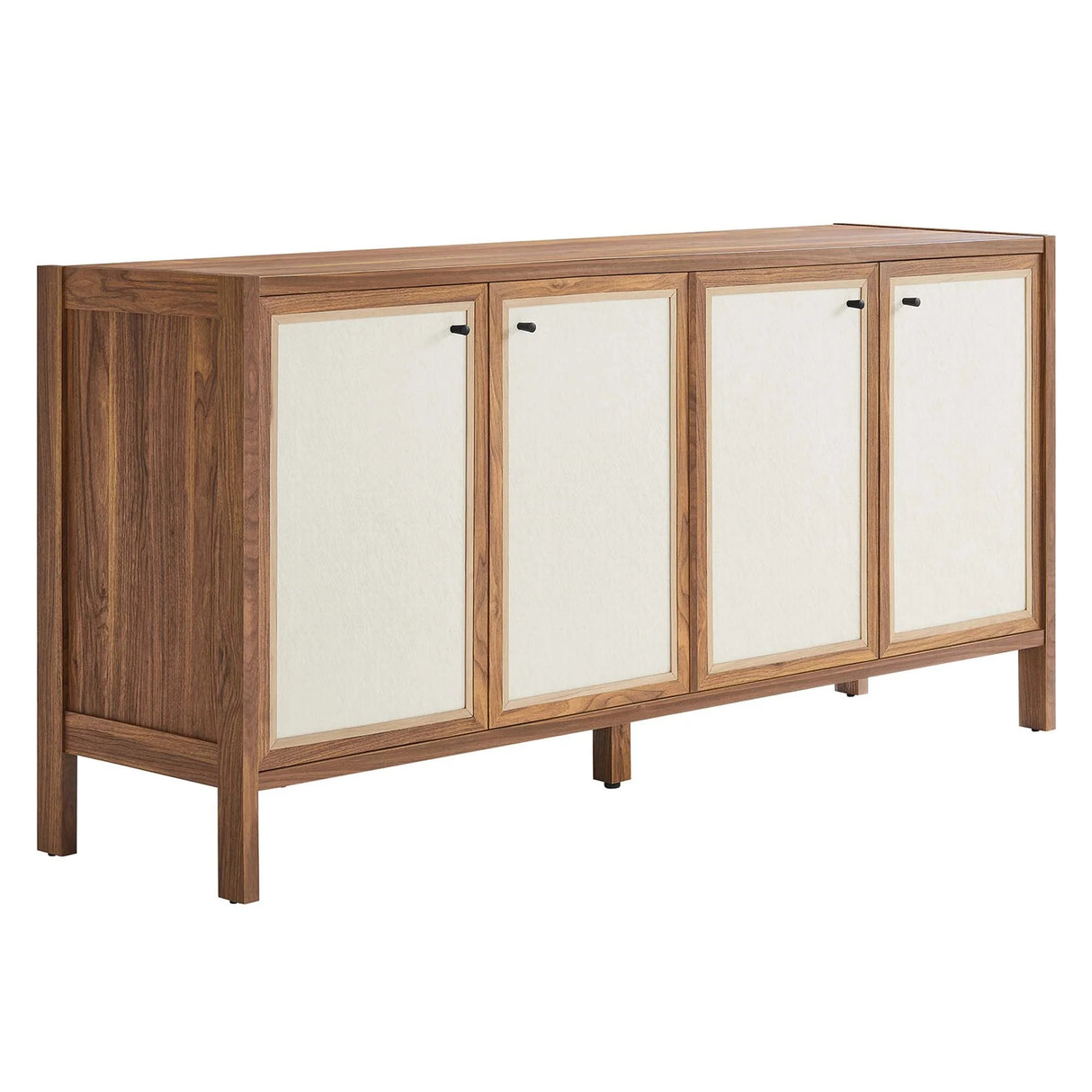 Modern Wood Grain Sideboard Storage Cabinet – Walnut 65 Inch