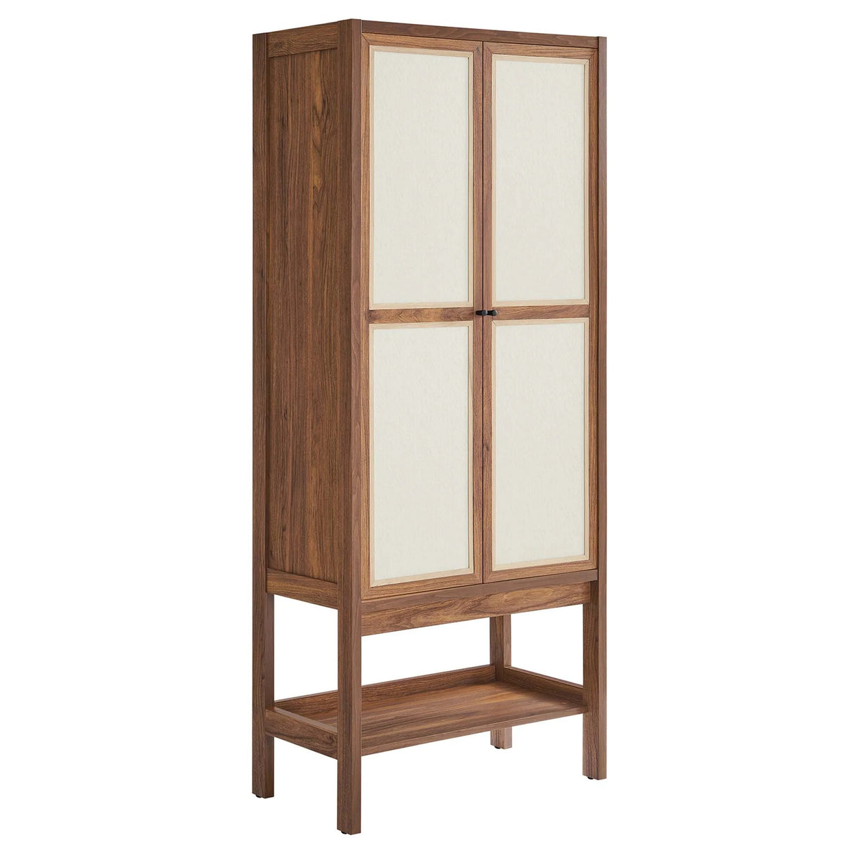 Walnut Wood Grain Tall Standing Storage Cabinet – 68 Inch
