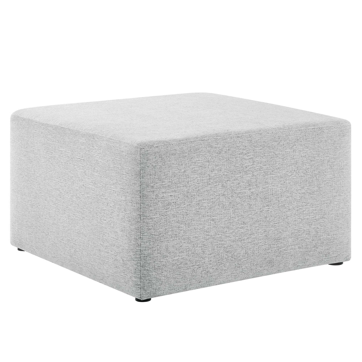Square Woven Fabric Ottoman – Heathered Upholstered 28 Inch