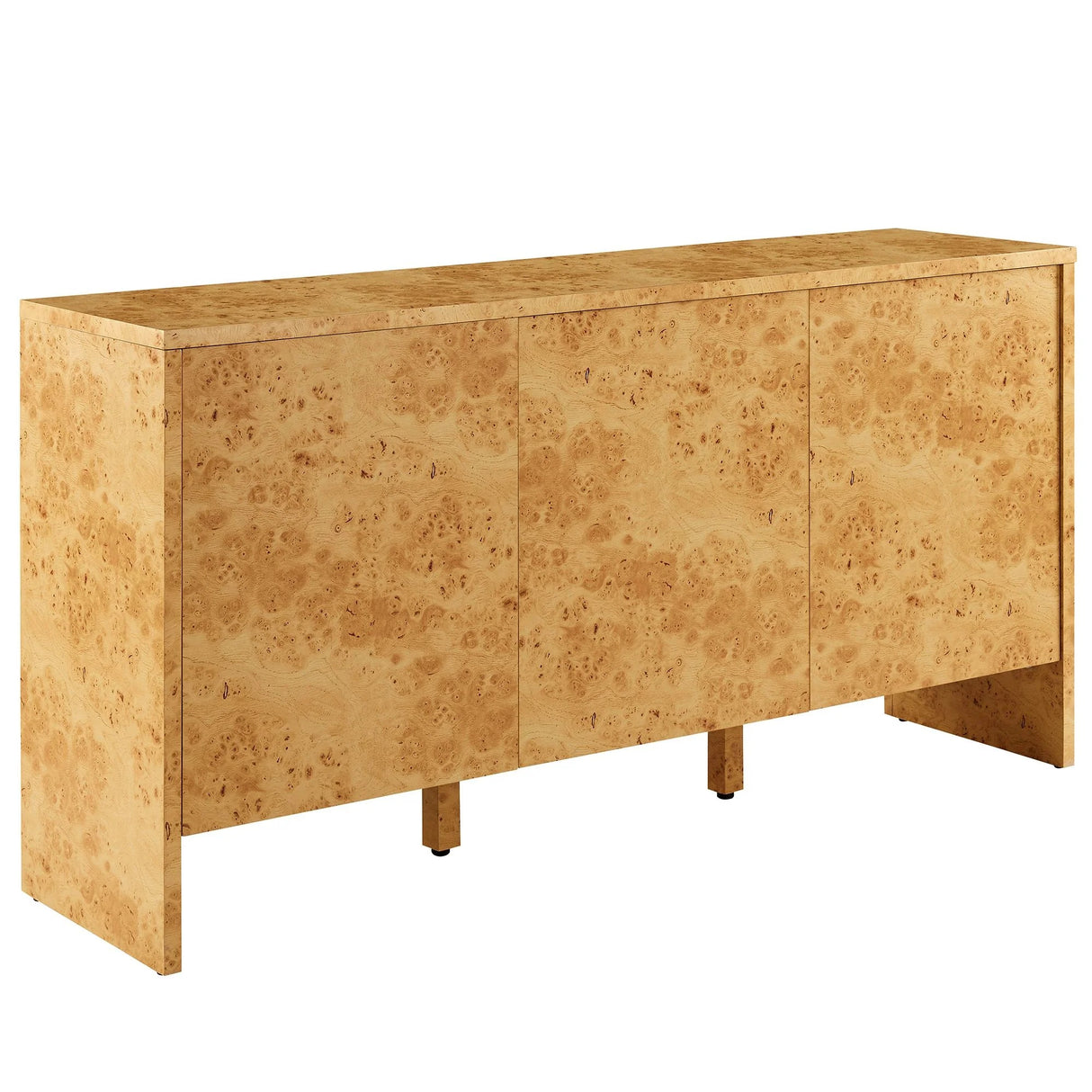 Modern Burl Wood 3-Door Sideboard β Natural 60 Inch