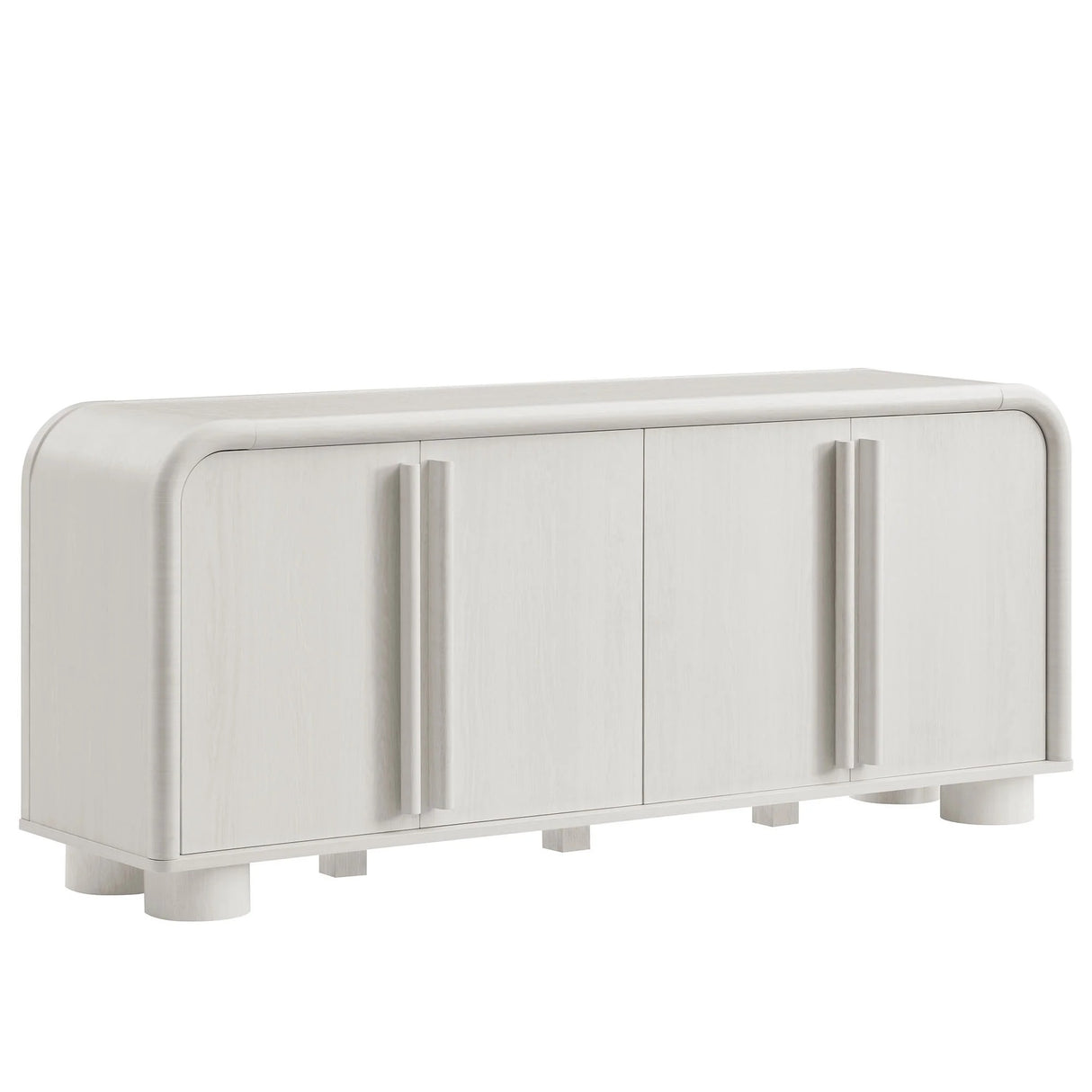 Modern Curved 4-Door Sideboard Cabinet – 63 Inch