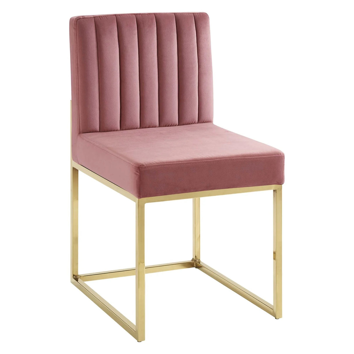 Channel Tufted Performance Velvet Sled Base Dining Chair